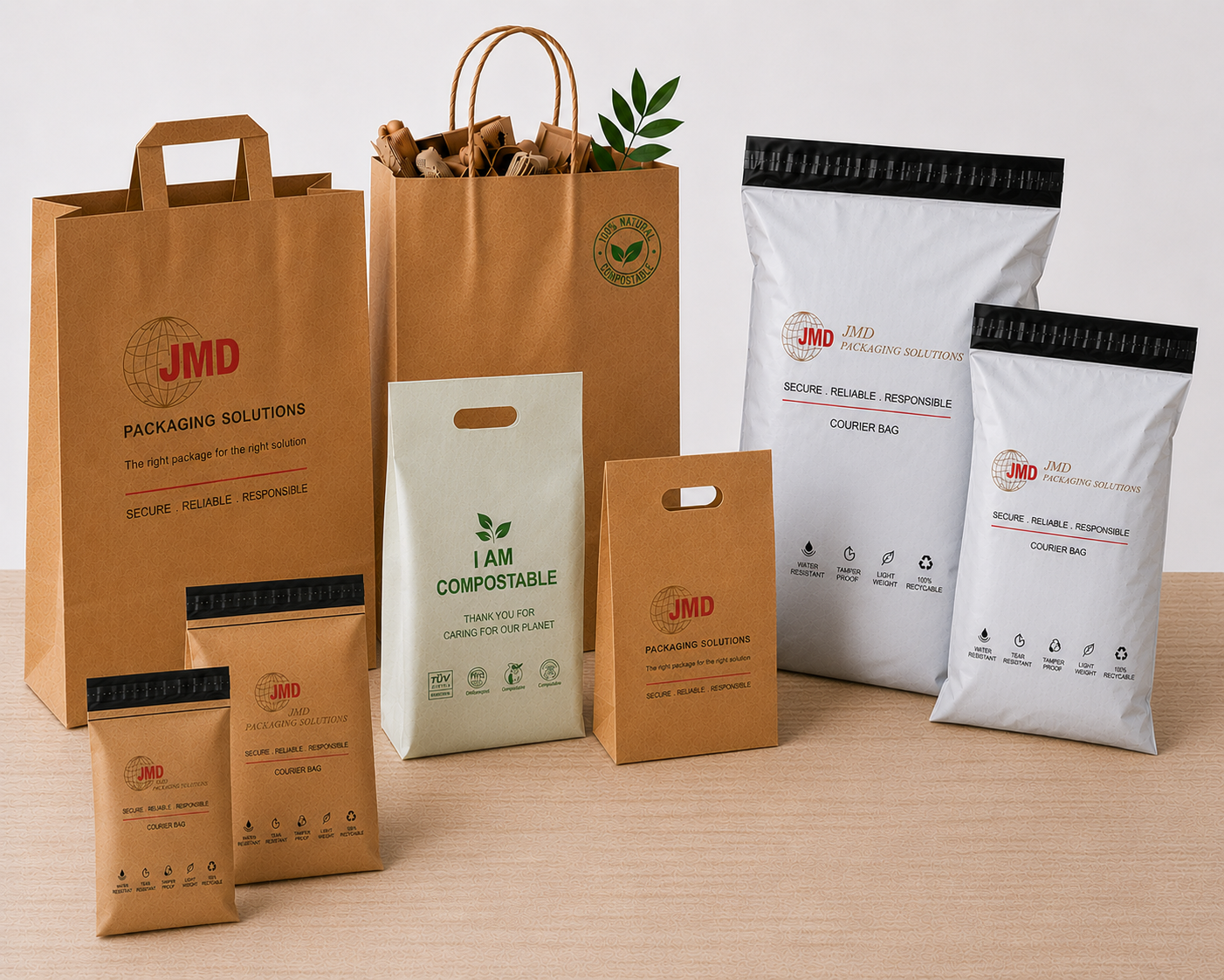 Showcase compilation of JMD eco packaging